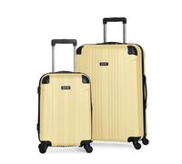 Kenneth Cole REACTION Out of Bounds Lightweight Hardshell 4-Wheel Spinner Luggage, Pale Banana, 2-Piece Set (20" & 28"), Hardside 2pc Luggage Set with Spinner Wheels
