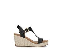 Kenneth Cole REACTION Women's T-Strap Wedge Sandals, Black, 6.5 UK