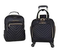 Kenneth Cole Reaction Women's Chelsea 2-Piece 17" 4-Wheel Spinner Underseater Carry-On & Matching 15" Laptop Backpack, Black