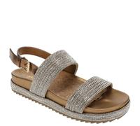 Kenneth Cole Reaction Women's Debra Flat Sandal, Bronze Crystal, 5 UK