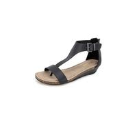 Kenneth Cole REACTION Women's Gal T-Strap Wedge Sandal, Black, 5.5 UK