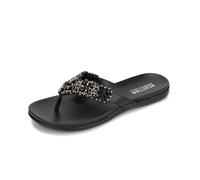 Kenneth Cole REACTION Women's Glam-athon Thong Sandal, Black, 3.5 UK