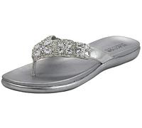 Kenneth Cole REACTION Women's Glam-athon Thong Sandal, Silver, 5.5 UK