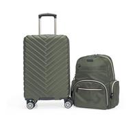 Kenneth Cole REACTION Women's Madison Square Hardside Chevron Expandable Luggage, Olive, 2-Piece Set (20" & 28"), Women's Madison Square Hardside Chevron Expandable Luggage