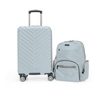 Kenneth Cole REACTION Women's Madison Square Hardside Chevron Expandable Luggage, Slate, 2-Piece Set (20" & 28"), Women's Madison Square Hardside Chevron Expandable Luggage