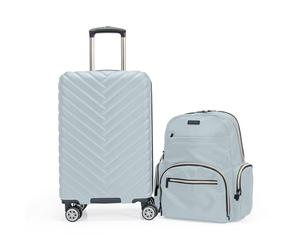 Kenneth Cole REACTION Women's Madison Square Hardside Chevron Expandable Luggage, Slate, 2-Piece Set (20" & 28"), Women's Madison Square Hardside Chevron Expandable Luggage