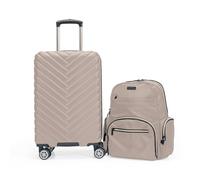 Kenneth Cole REACTION Women's Madison Square Hardside Chevron Expandable Luggage, Taupe, 28-Inch Checked, Women's Madison Square Hardside Chevron Expandable Luggage