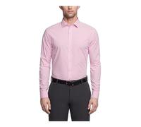 Kenneth Cole Unlisted by Men's Dress Shirt Slim Fit Checks and Stripes (Patterned), Petal, 16"-16.5" Neck 36"-37" Sleeve