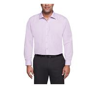 Kenneth Cole Unlisted by Men's Dress Shirt Slim Fit Solid, Lilac, 16"-16.5" Neck 32"-33" Sleeve (Large)