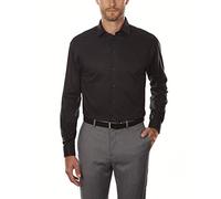 Kenneth Cole Unlisted by Men's Solid Dress Shirts, Black, 17"-17.5" Neck 36"-37" Sleeve