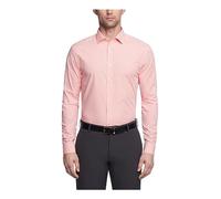 Kenneth Cole Unlisted Men's Dress Shirt Slim Fit Checks and Stripes (Patterned), Coral, 14"-14.5" Neck 32"-33" Sleeve