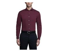 Kenneth Cole Unlisted Men's Dress Shirt Slim Fit Solid, Burgundy, 16"-16.5" Neck 32"-33" Sleeve
