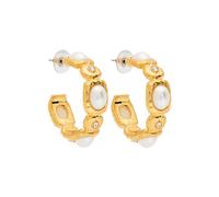 Kenneth Jay Lane Faux Pearl-embellished 22kt Gold-plated Hoop Earrings - One Size