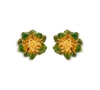 Kenneth Jay Lane Flower Clip-On Earrings, Brass, No Gemstone
