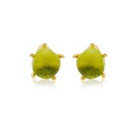 Kenneth Jay Lane Glass Peridot Nugget Gold Clip-On Earrings
