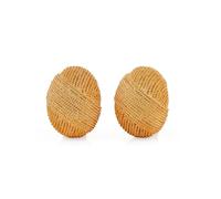 Kenneth Jay Lane Gold Clip-On Button Earrings, S, Gold-plated brass, No Gemstone