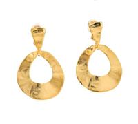 Kenneth Jay Lane Gold Hammered Clip Doorknocker Earrings