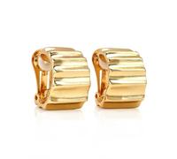 Kenneth Jay Lane Polished Gold Hoop Clip-On Earrings, M, Brass, No Gemstone