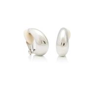 Kenneth Jay Lane Polished Silver Hoop Clip Earrings, Brass, No Gemstone