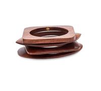 Kenneth Jay Lane Women's Geometric Domed Shape Wood Bangles, M, Wood, no gemstone