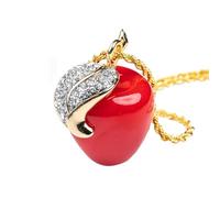 Kenneth Jay Lane Women's Red Apple Pendant with Crystal Pave Accents