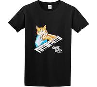 Kenneth Morgan Game Over Keyboard Cat Fun The It Crowd Popular Tv Show T-Shirt Graphic Top Printed Shirt for Mens Black
