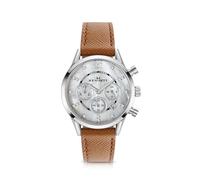 Kennett Lady Savro Women’s Chronograph Watch - Mother of Pearl Dial, Diamond-Style Markers, Stainless Steel Case, Leather Strap - Elegant Everyday Dress Watch (Tan)