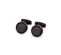 Kennett Men's Morse Cufflinks - Black Plated Brass with Pattern Dial Kennett Black One Size