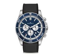Kennett PaceSetter Chronograph Watch | Nautical Inspired Timepiece - Black Sailcloth hybrid rubber strap with blue stitching
