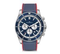Kennett PaceSetter Chronograph Watch | Nautical Inspired Timepiece - Navy sailcloth hybrid rubber strap with red stitching