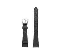Kennett Saffiano Leather Watch Strap 16mm - Quick Release Replacement Band with Stainless Steel Buckle, Black