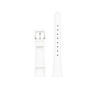 Kennett Saffiano Leather Watch Strap 16mm - Quick Release Replacement Band with Stainless Steel Buckle (White)