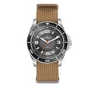 Kennett Solaxplorer Solar Powered Men’s Adventure Watch - Fabric Strap, 10 ATM Water Resistant, Stainless Steel Case, Uni-Directional Bezel, Super-LumiNova (Beige Fabric Strap)