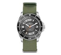 Kennett Solaxplorer Solar Powered Men’s Adventure Watch - Fabric Strap, 10 ATM Water Resistant, Stainless Steel Case, Uni-Directional Bezel, Super-LumiNova (Green Fabric Strap)