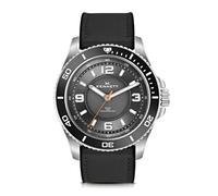 Kennett Solaxplorer Solar Powered Men’s Watch - 10 ATM Water Resistant, 316L Stainless Steel, Uni-Directional Bezel, Super-LumiNova (Black Sailcloth Hybrid Rubber Strap)