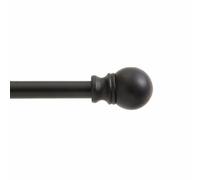 Kenney Davenport 1/2" Petite Café Decorative Window Curtain Rod, 28-48", Matte Black