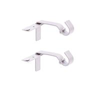 Kenney Fast Fit 5/8" No Measure Curtain Rod Brackets, Brushed Nickel, 2 Count (Pack of 1)