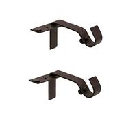 Kenney Fast Fit 5/8" No Measure Curtain Rod Brackets, Oil Rubbed Bronze