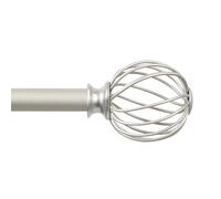 Kenney Fast Fit Swindell 5/8" Easy Install Decorative Window Curtain Rod, 36-66", Brushed Nickel
