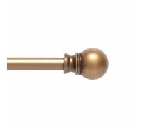 Kenney KN55972 Davenport Ball End Petite Café Decorative Window Curtain Rod, 28-48" Adjustable Length, Brushed Brass Finish, 1/2" Diameter Steel Tube