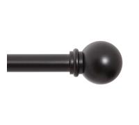 Kenney KN71606 Chelsea Ball End Standard Decorative Window Curtain Rod, 28-48" Adjustable Length, Black Finish, 5/8" Diameter Steel Tube