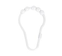Kenney Plastic Roller Ball Shower Curtain Rings, 12 Pack, White, Standard
