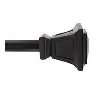 Kenney Seville 5/8" Standard Decorative Window Curtain Rod, 28-48", Steel, Matte Black