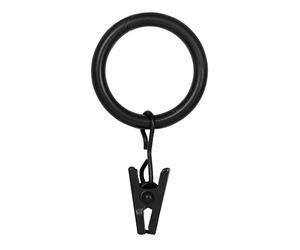 Kenney Window Curtain Clip Rings, Set of 14, Black