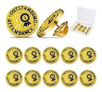 Kenning 10 Pack Outstanding Attendance Enamel Lapel Pins - 3/4 Inch Attendance Lapel Pin Award for Appreciation School Students, Teachers, Employees Supplies