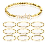 Kenning 10 Piece Mahjong Bracelets Gifts Bulk for Women Beaded Bracelets Classic Patterns Accessories for Mahjong Lovers Mah Jong Gifts Bulk for Women Jewelry Party Favors, the bracelet has a