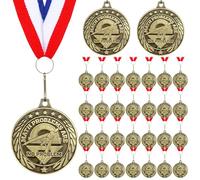 Kenning 12 Pack of Math Problems are Gold Medals Gold Winner Medals with Neck Ribbons Metal Trophy Award Prize Gift for Adult Competitions School Education Tournaments Party Favor