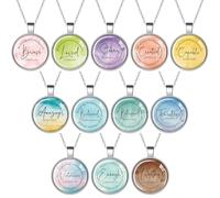 Kenning 12 Pcs Christian Necklace Gifts for Women Bible Verse Metal Necklace Inspirational Church Religious Gifts Appreciation Gift for Teachers, Mentors, or Spiritual Leaders Church Members