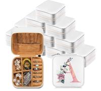Kenning 12 Pcs Sublimation Jewelry Box Portable Jewelry Travel Case Bulk Bridesmaid Proposal Gift Boxes Small Travel Jewelry Organizer Case for Wedding Anniversary DIY(White)