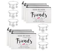 Kenning 12 Pieces Christmas Friends Gifts for Women Friendships Makeup Bag Adjustable Bangle Friendship Bracelet Long Distance Friendship Birthday Gifts for Graduation Family Sister, 23 x 15 cm/ 9.06
